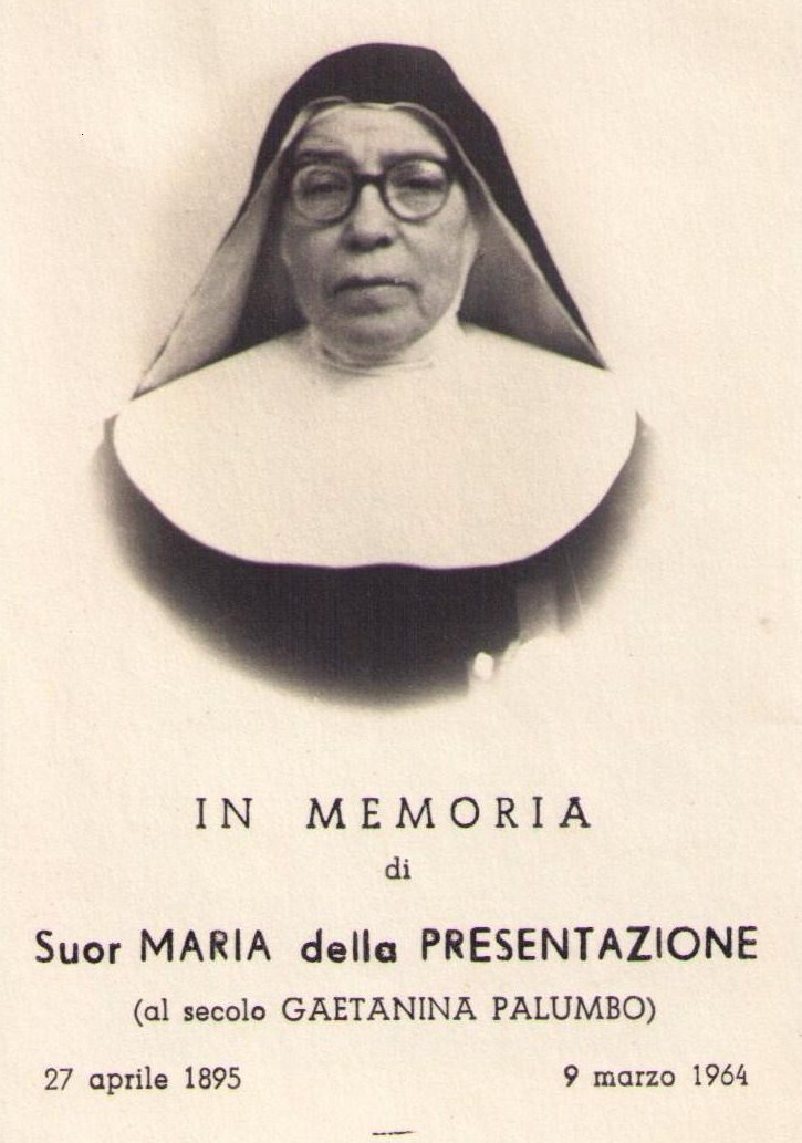 Palumbo Sr. Maria della Presentazione m.9.3.1964 a Napoli