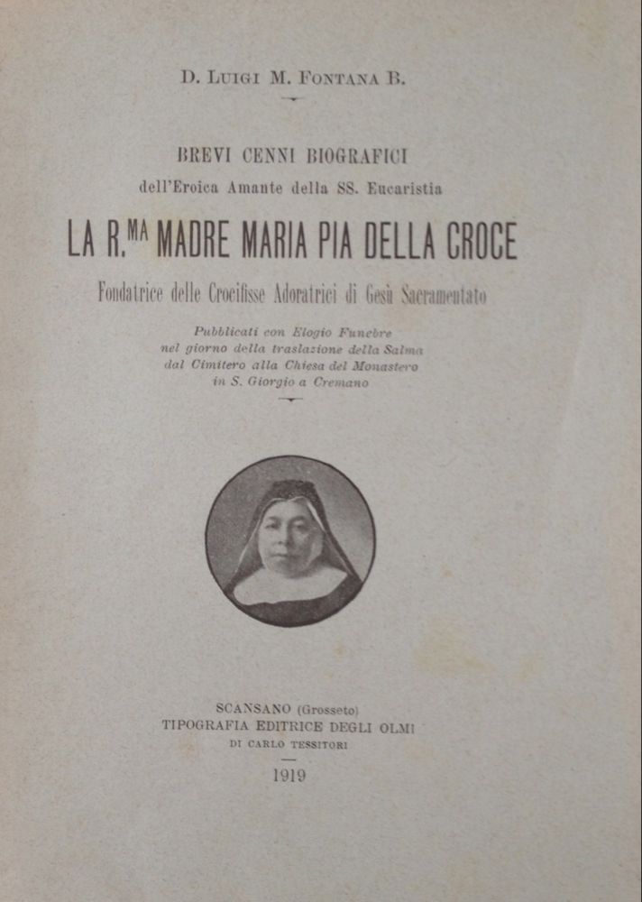 Biografia M. Pia Fontana 1919